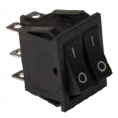 Interruptor doble tecla negra 16 Amp 250V